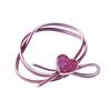 Fashion Girls Solid Color Double Layered Knotted Heart-shaped Hair Rope Head Decoration Accessories Creative Birthday Gifts