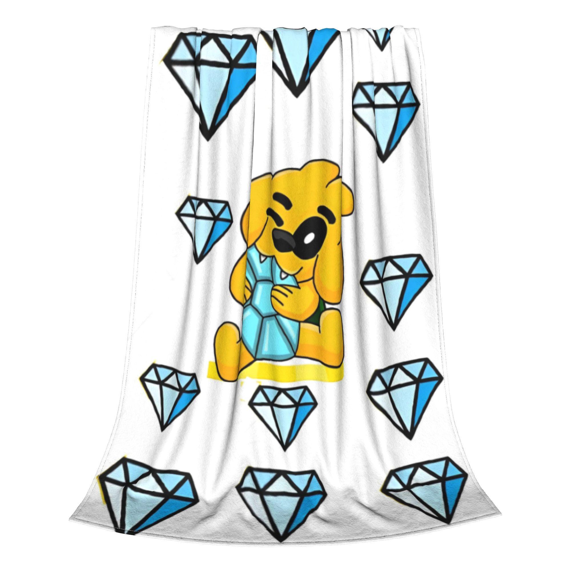 

Mike-cracks Game Cartoon Dog Blanket Cover Diamond Love Wool Throw Blankets Home Couch Decoration Soft Warm Bedspread 30x40in