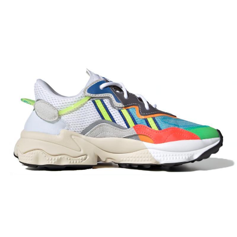 Adidas Originals Ozweego Breathable Low top Sports Casual Shoes White Multicolor Teenagers Sneakers FV7368