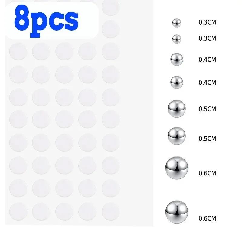 Acrylic Selfadhesive Waterproof Non Piercing Lip Nails Sticker Reusable Fake Lip Nail Eyebrow Nose Ring Body Belly Button Jewelr