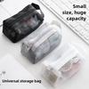 1Pc New Mini Transparent Mesh Storage Bag for Coins, Keys, and Lipstick with Zipper and Large Capacity