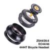 44mm Road Bike Sealed Bearings Headset For 1-1/8 to 1.5" Tapered Tube Fork Black