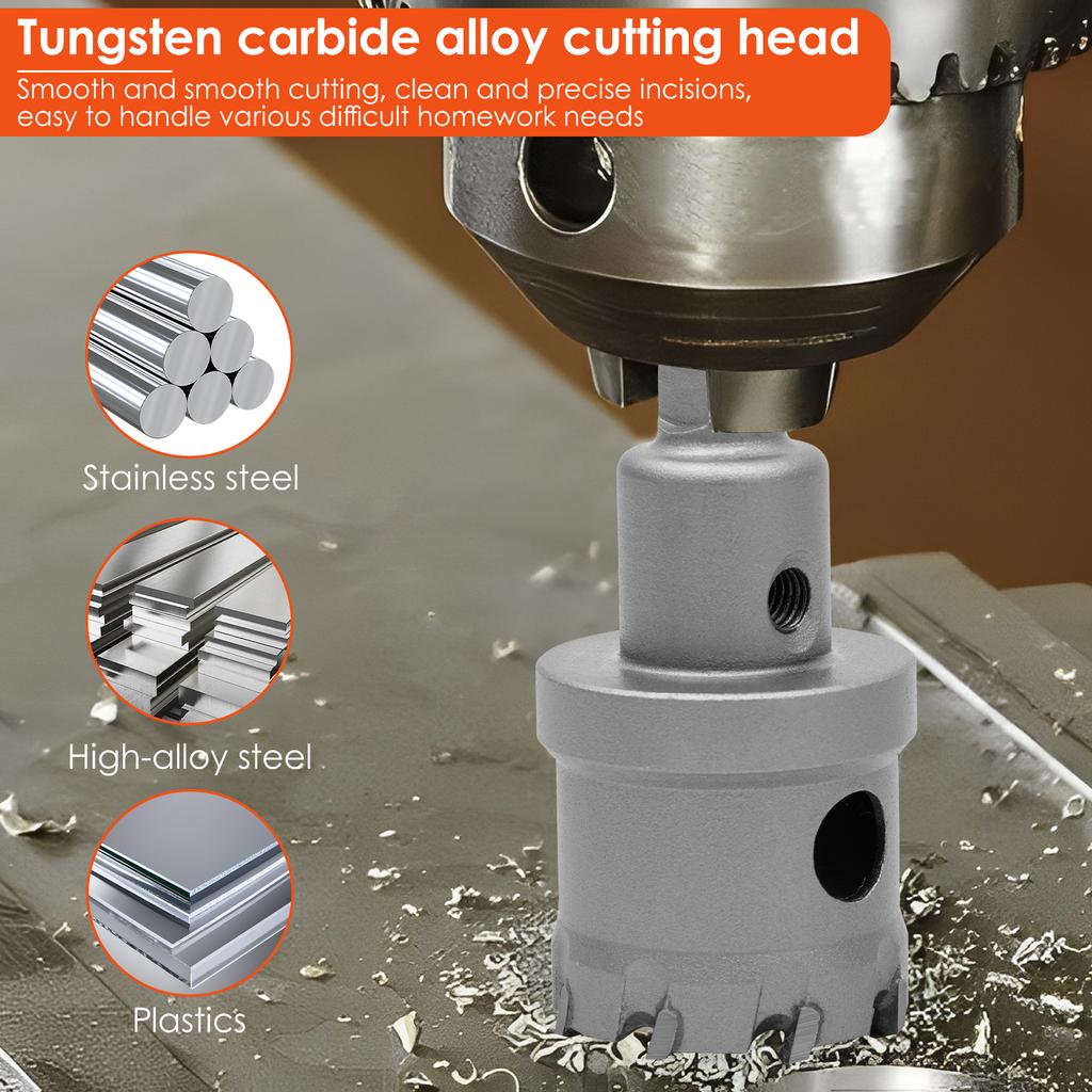 2Pcs TCT Hole Saw Set 35/25mm Tungsten Carbide Tipped Hole Saw Cutter with Titanium-Plated Pilot Drill Bit for Hard Metal Iron