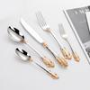 Gorgeous Gold-Plated Cutlery Set 5/10/15/20/25/30 PCS Luxury Stainless Steel Flatware Set Baroque Hollow Handle Dinner 4