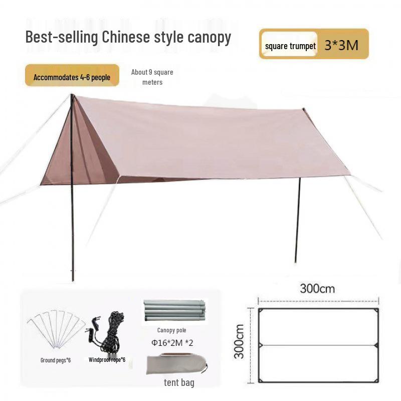 Extra Large Windproof Canopy Tent: Sunshade & Rainproof Portable Shelter for Camping, Beach, and Picnic
