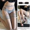 Collant Giarrettiera Neri con Bordo Rosso: Calze velate, con inserti, al ginocchio