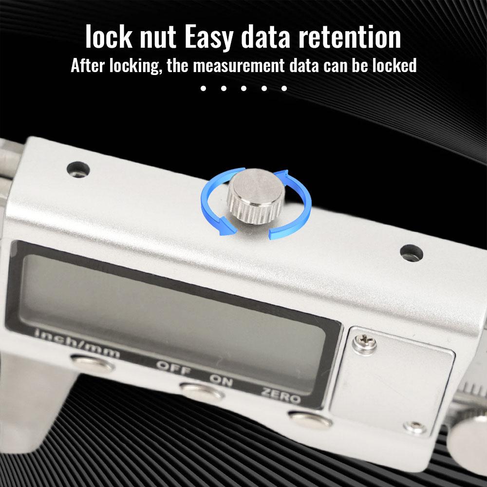6 Inch 150mm Digital Vernier Caliper Stainless Steel Micrometer Measuring Tool Depth Ruler
