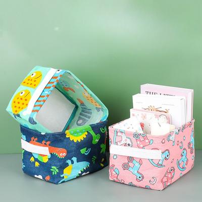 Stoff Baumwolle und Leinen Aufbewahrungskorb für Kleinkram, Schreibtisch-Organizer-Box, Aufbewahrungskorb für Kleidung, Faltbare Spielzeug-Aufbewahrungsbox