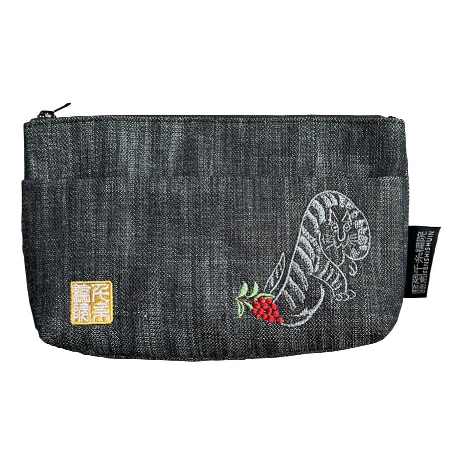 

Senshishuin Pouch Denim 2 Tiger (Lined) (Size Small) темно-синього кольору