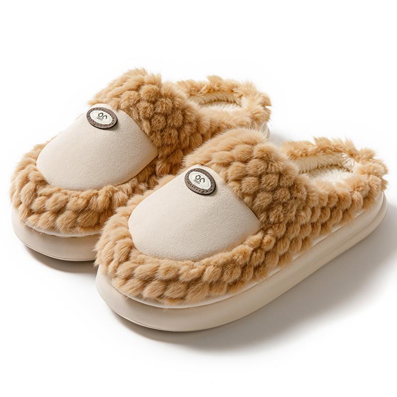 Non-slip Thick-soled Plush 2025 Cotton Shoes, Winter Cotton Slippers, Home Thermal and Fleece Home Slippers