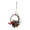 Christmas Hanging Decorative Wreath Handmade Unique Pine Cone Wall Decoration for Birthday Holiday