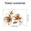 Self-adhesive Gold Raised Flowers Wall Stickers for Entryway Bedroom Living Room Study Home Decor