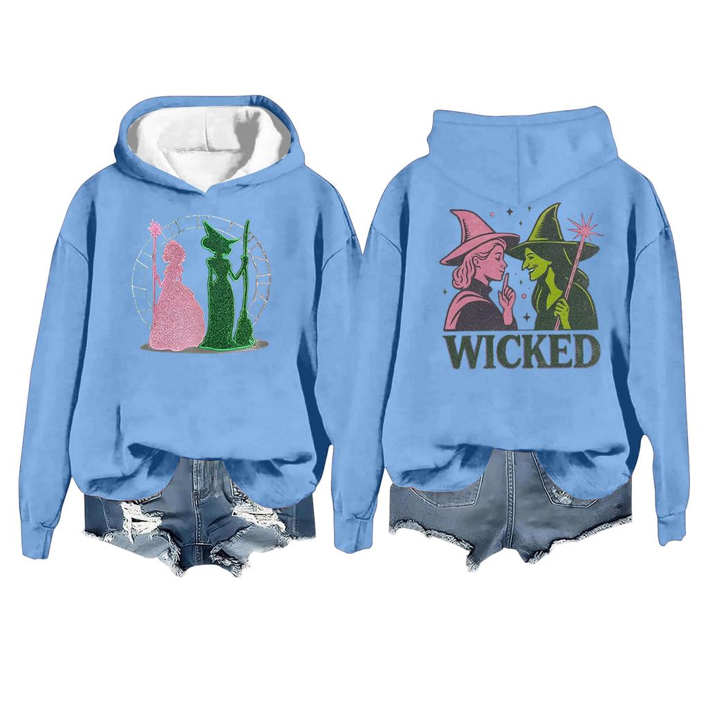 Women's Fashion Casual Long Sleeve Loose Printed Pullover Sports Long Sleeve Hooded Sweatshirt
