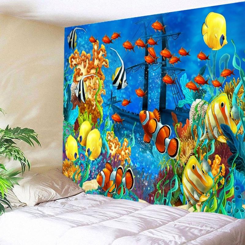 Ocean Art Tapestry Dream Sea World Wall Hanging Bedroom Decor Psychedelic    Curtain Background Room