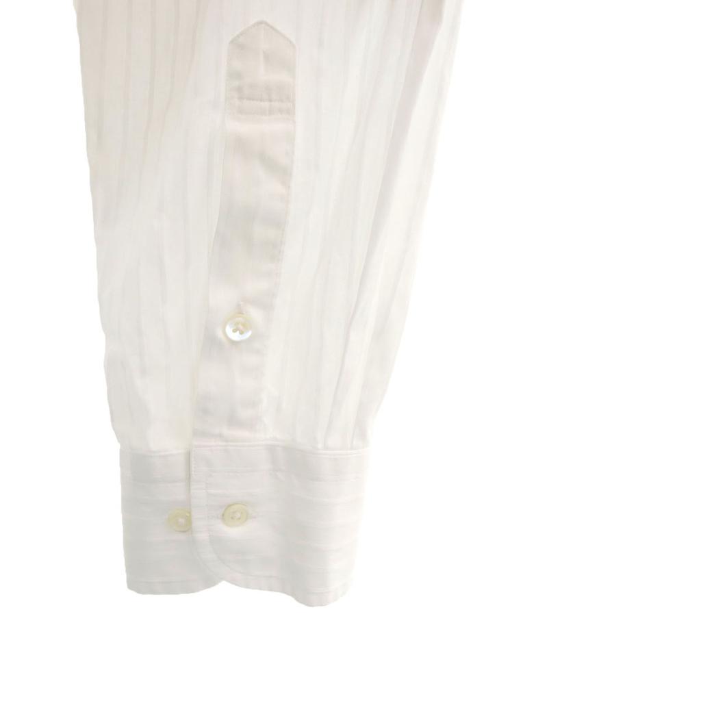 Lanvin Made In Japan Striped Pattern Long Sleeve Shirt 41-80 White Men's Used