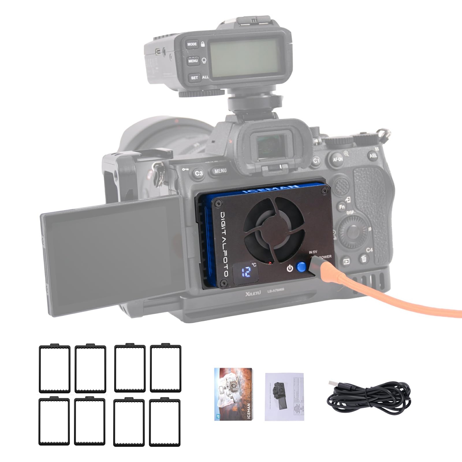 

DF DIGITALFOTO Camera Cooling Fan Semiconductor Camera Cooling System Automatic Temperature Control System Camera Fan Silent Fan Compatible with Sony