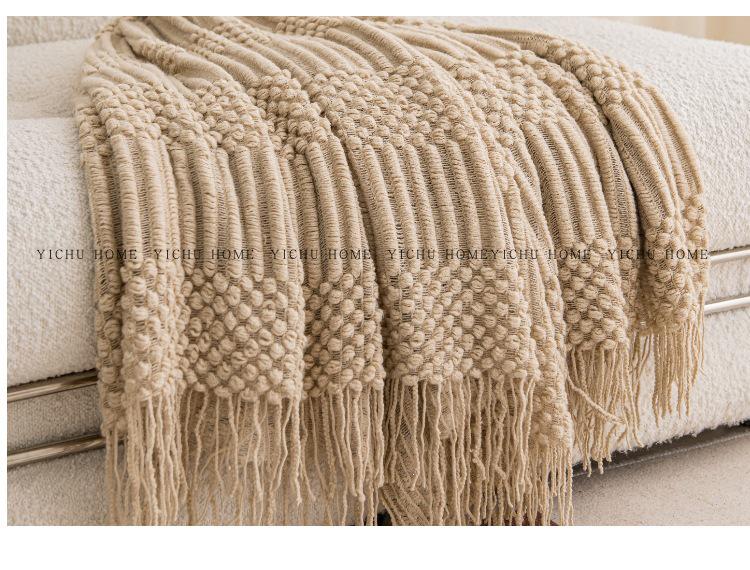 Light Luxury Solid Color Sofa Blanket - Air Conditioning, Decorative, Office Nap, Homestay, Autumn/Winter Use