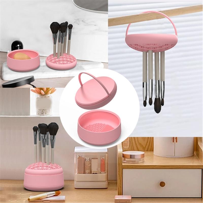 3 in 1 Silicone Makeup Brush Cleaner Convenient and Portable to Cleaning Your Brushes for Women Girls