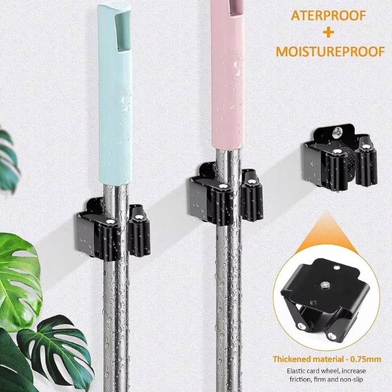 1-10Pcs Mop Broom Holder Wall Mounted Storage Clips with Screws Handle Hanging Tools for Home Kitchen Bathroom Garden Clips