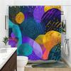 Vibrant Art Pattern Polyester Bathtub Curtain - Stylish Printed Shower Curtain, Eye-catching Bathroom Decor