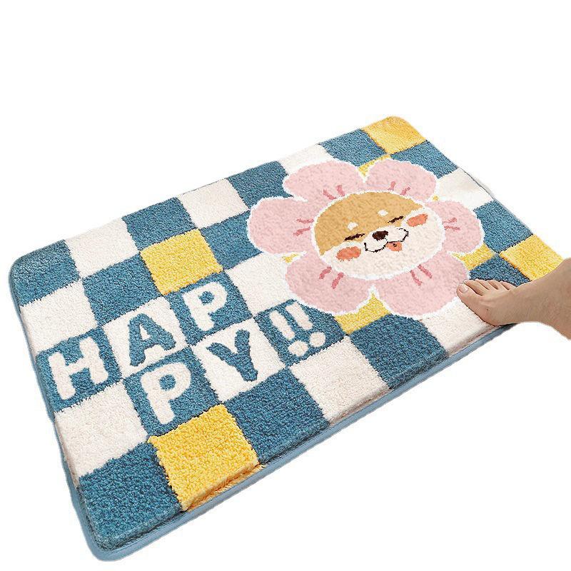 Kreskówkowy Niedźwiedź Sztuczny Kaszmir Wycieraczka – Odporna na Zabrudzenia, Wodochłonna i Szybkoschnąca