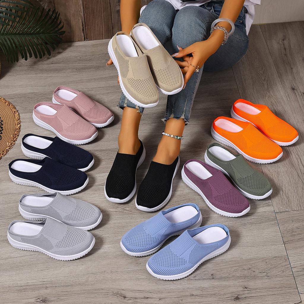 Shoes women's summer new women's half slippers breathable fashion lightweight versatile women's shoes casual one-pedal mother shoes