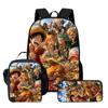 15 Inch One Piece 3-in-1 Backpack Set Unisex for Boys and Girls Age 6-10, Light Weight School Kit with Lunch Bag & Pencil Case