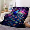 1pc Peacock Feather Blanket Lightweight Blanket Throw Blanket For Sofa, Bed, Travel, Camping, Livingroom, Office Yy251010093