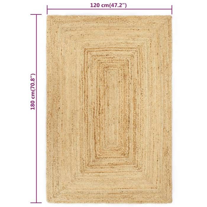 VidaXL Tapis fait à la main Jute Naturel 120x180 cm