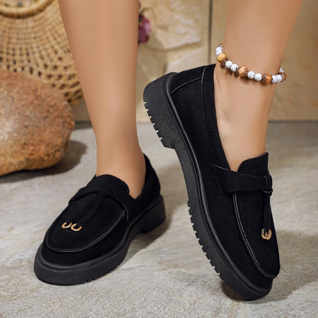 Women's New Single Shoes One Pedal Carrefour Doudou Shoes Women's Small Fragrance Foot Rubber