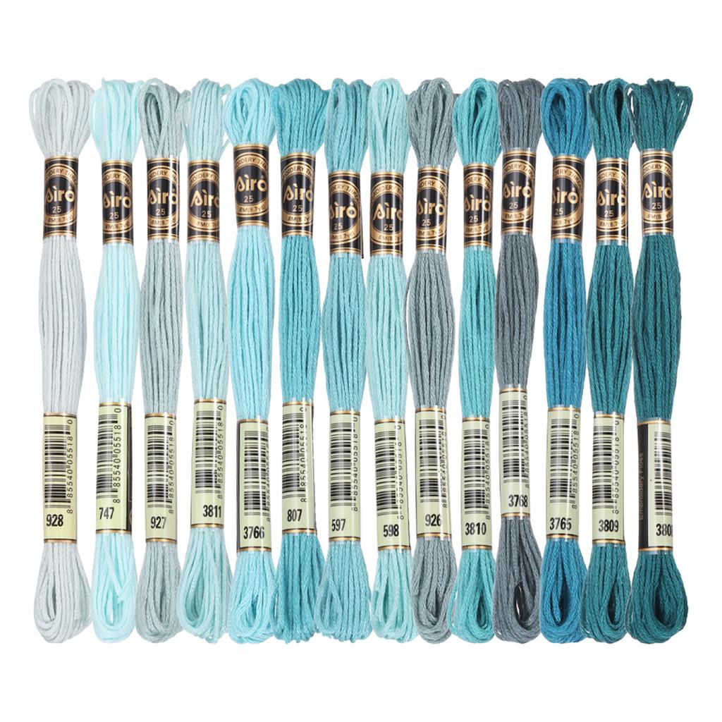 14 Skeins Embroidery Floss Cross Stitch Thread Polyester Embroidery Threads Bracelets String for Cross-Stitch Hand Embroidery