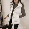 Women's Black Padded Vest Button Front Sleeveless Outerwear Autumn Winter Casual Warm Lightweight Quilted Gilet