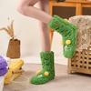 Anti Skid Indoor Socks Thickened Floor for Women, Non-Slip Mid-Calf Socks, Cartoon Thermal Winter Warm Thick Women Slippers Soft Fuzzy Cozy