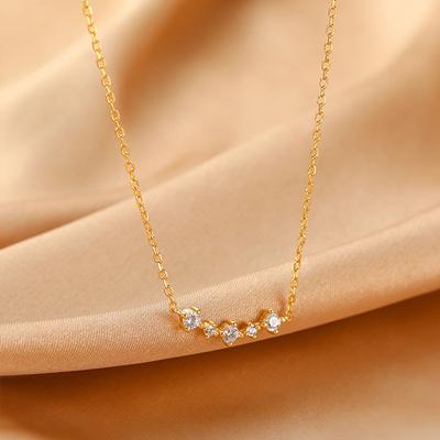 Zircon Necklace, Women's Summer Minimalist Style Necklace, New Year, Women's Niche Design, Collarbone Chain