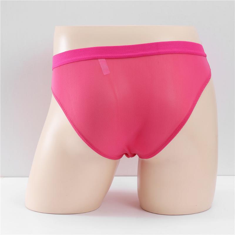 Men Sexy Briefs Ultra-Thin See-Through Underwear Low Waist Pouch Underpants Transparent Mesh Panties Breathable Sissy Lingerie