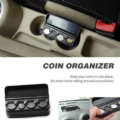 Mini Car Coin Storage Box Creative Coin Wallet Suitable for Euro Coin Bank Change Clip Box Storage Box Car Interior Decoration