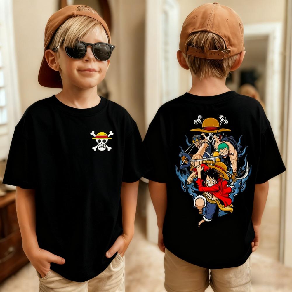 Printed men's T-shirt for boys, Harajuku children, short sleeved children
