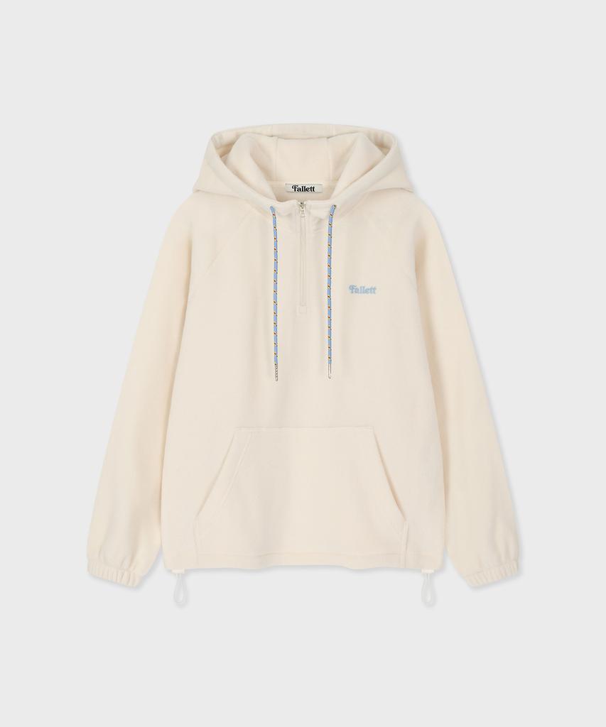 Fleece Half-Zip Hoodie Ivory