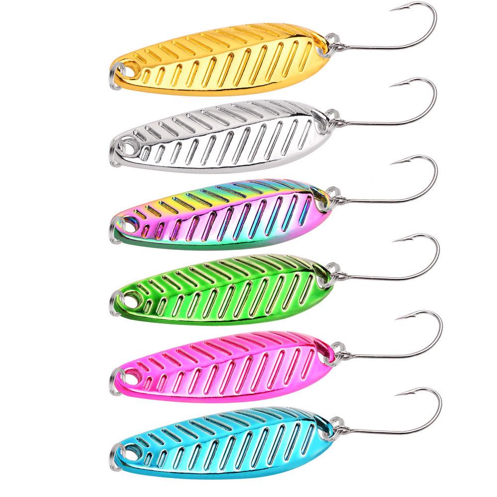 Maple Leaf Spoon-Shaped Micro Lures: Bass and Amur Zinc Alloy Baits In Gold and Silver