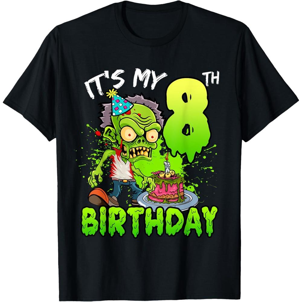 It s My 8th Birthday Zombie Lover 8 Year Old Girls T-Shirt XL чёрный