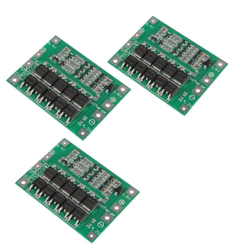 3 stk 3S 40A 60A Li-ion Litium Batterilader Beskyttelseskort 18650 BMS for Motor 11.1V 12.6V/14.8V 16.8V Forbedre