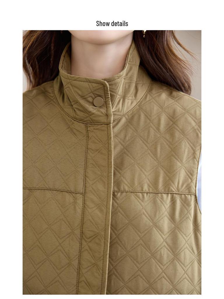 Women's Layered Sleeveless Vest Jacket - 2025 Spring/Autumn Trendy Outerwear for Moms
