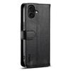 ESEBLE E11 For iPhone 16 Case Zipper Pocket Litchi Texture Leather Phone Cover with Mirror and Wrist Strap