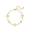 Love Titanium Steel  Flower Design Four-leaf Clover Rhombus Fritillary Temperament  Light Luxury Fashion Micro-inlaid 