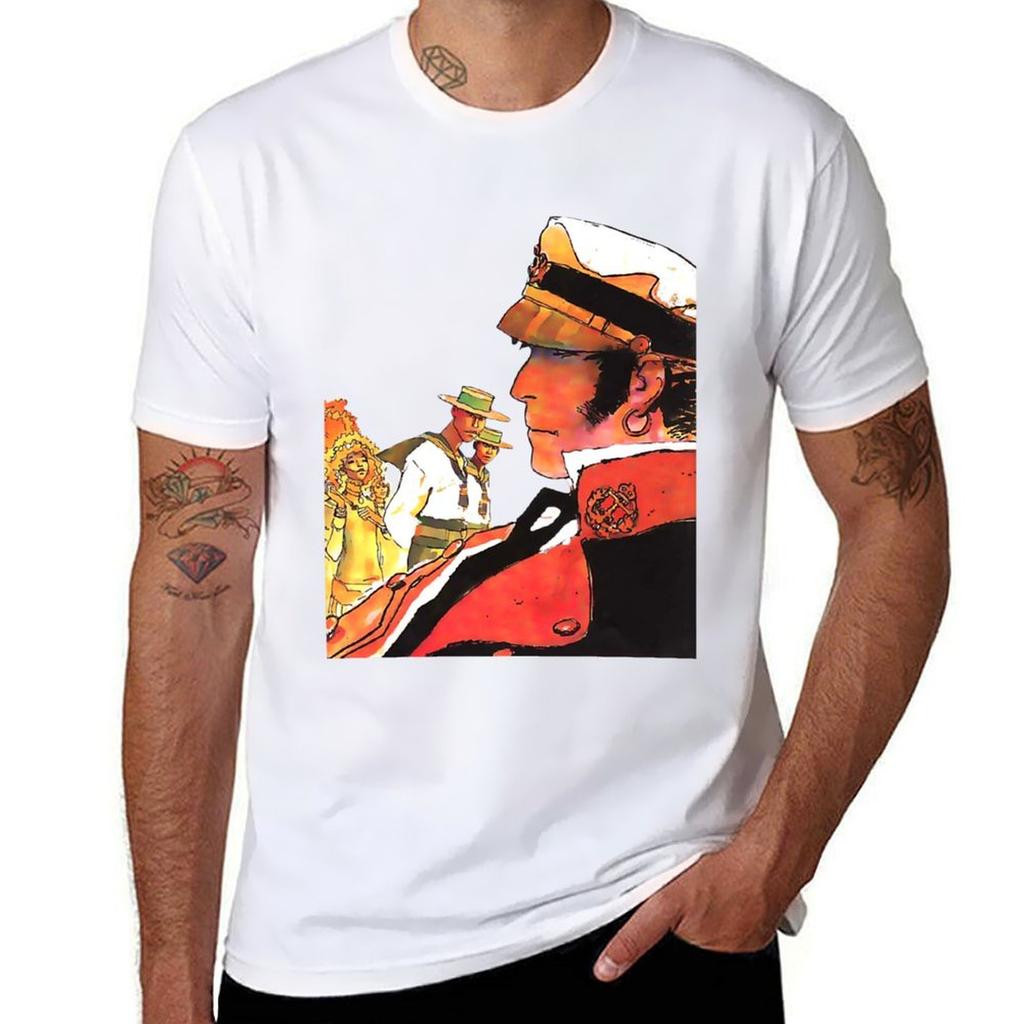 Corto Maltese Aquarell T-Shirt Tops Bluse Niedliche Oberteile Tierdruck für Jungen Unisex T-Shirts Packung