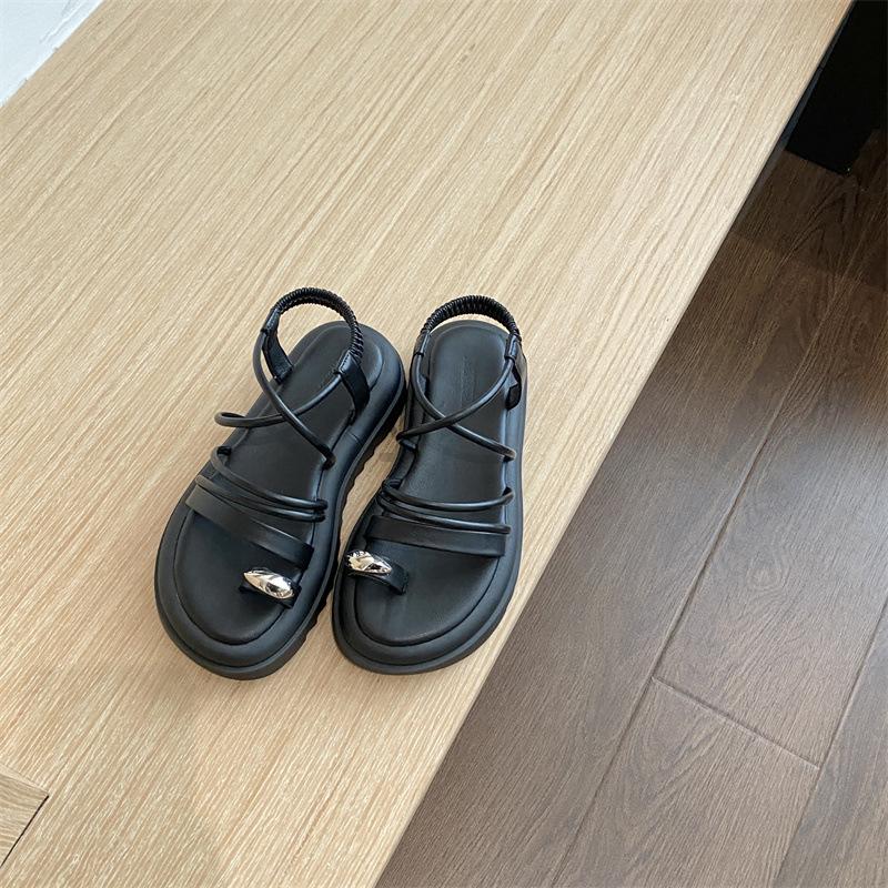 

Модные женские сандалии Летние повседневные модные универсальные сандалии Женские слипоны на толстой подошве на плоской подошве износостойкая женская обувь 39 бежевый