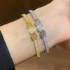 18K Gold Plated Zircon Flower Bangle: Elegant, Versatile Bracelet for Women