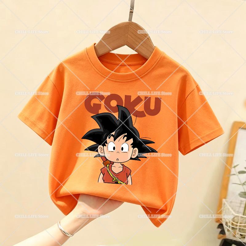 Anime Kids Short Sleeve T Shirt Son Goku Cartoon Toddler Tee Shirts Boy Girl Summer Clothes Casual Children Tops