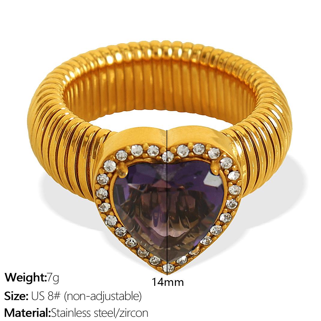 

Hot Sale Love Ring Atmospheric Exaggeration Color Ring Versatile Jewelry Wholesale Female