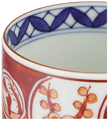 Kyoyaki Kiyomizu-yaki Teacup, Small, Red Four Gentlemen Design, Kaho Kiln, 60th Birthday Gift, Respect for the Aged Day Gift, UGS670-02